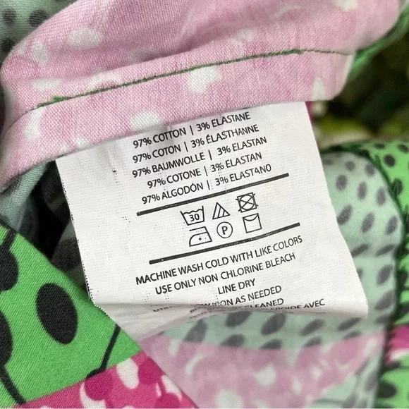 Anthropologie Doreen Mashika Legend & Song Dutch Wax Skirt Pink Green Dot Sz 10